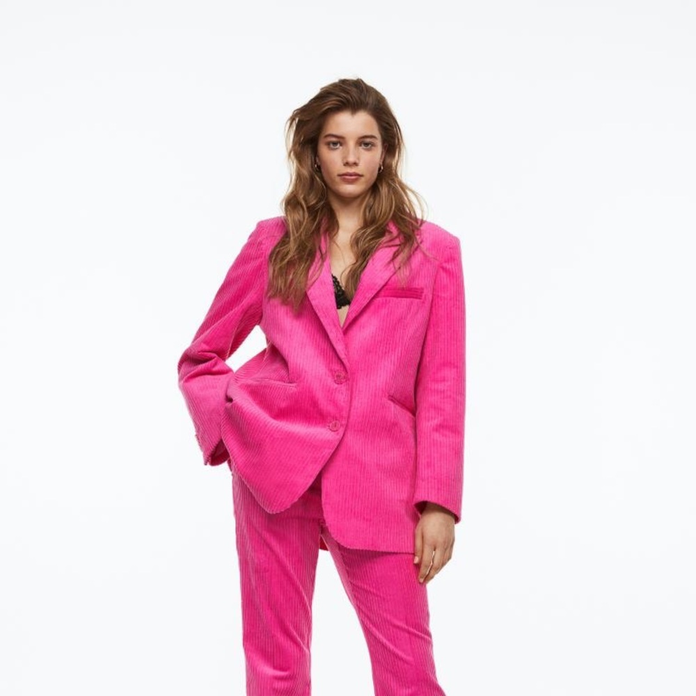 H&M Pink Corduroy Blazer